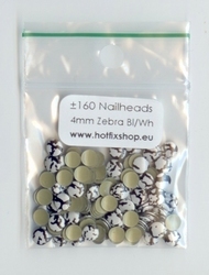 Animal Print Nailheads * Zebra * black/white - 4mm