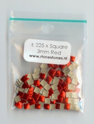 Red Nailheads Square 3x3mm