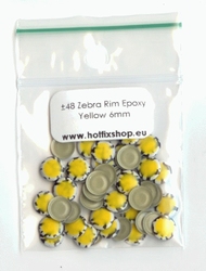 Zebra Rimmed Epoxy Nailhead Round 6mm Yellow