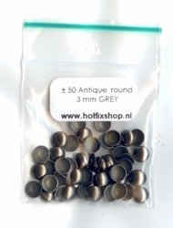 Stoere Metale studs - Rond - 5mm - Grey