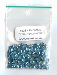 Aquamarine Rhinestuds 3mm - 8 facetten