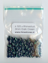 Dark Green Rhinestuds 3mm - 8 facetten