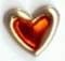 Gold Rimmed Epoxy Nailhead Heart 6mm Hologram Orange