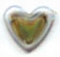 Silver Rimmed Epoxy Nailhead Heart 6mm Hologram Khaki