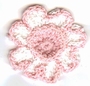 Hele mooie  gehaakte bloemetjes - 5 cm - roze met wit