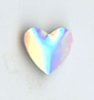 Shiny Hologram Silver nailhead heart 9mm