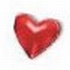 Pearl Red nailhead heart 10mm