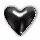 Black nailhead heart 6x7mm