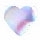 Shiny Hologram Silver nailhead heart 6x6mm