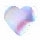 Shiny Hologram Silver nailhead heart 6x6mm