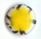 Zebra Rimmed Epoxy Nailhead Round 6mm Yellow