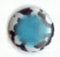 Zebra Rimmed Epoxy Nailhead Round 6mm Aqua