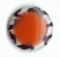 Zebra Rimmed Epoxy Nailhead Round 6mm Orange/Peach