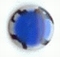 Zebra Rimmed Epoxy Nailhead Round 6mm Blue