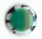 Zebra Rimmed Epoxy Nailhead Round 6mm Green